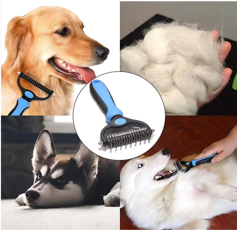Deshedding Brush for Dogs and Cats Pet Grooming Tool - Peppermonk